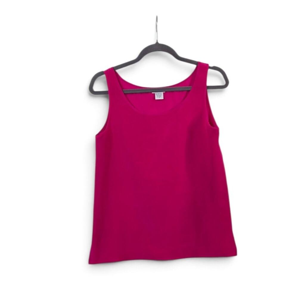 Clio 100% Silk Magenta Pink Women's Size 6 Scoop Neck Sleeveless Blouse Top